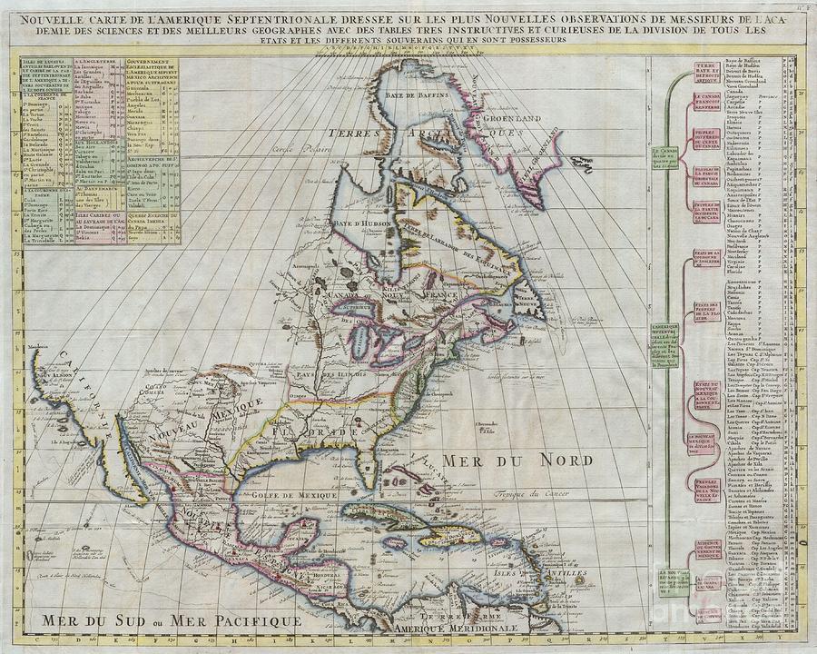 1720 Chatelain Map of North America Photograph by Paul Fearn