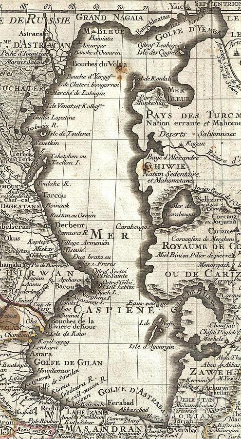 1724 De LIsle Map of Persia Iran Iraq Afghanistan Photograph by Paul Fearn