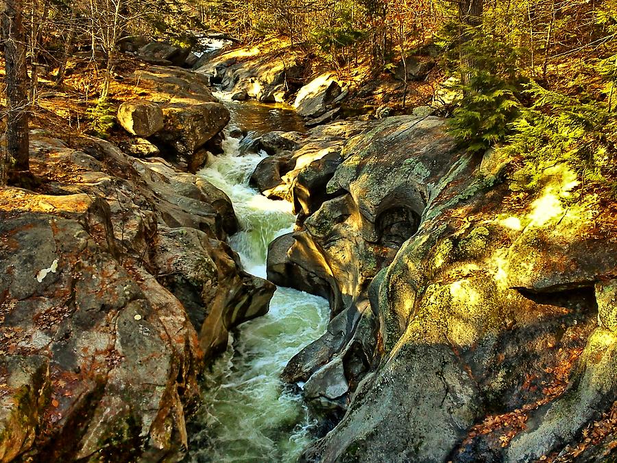 Waterfall Photograph - 1724 Sculptured Rocks by Naturally NH
