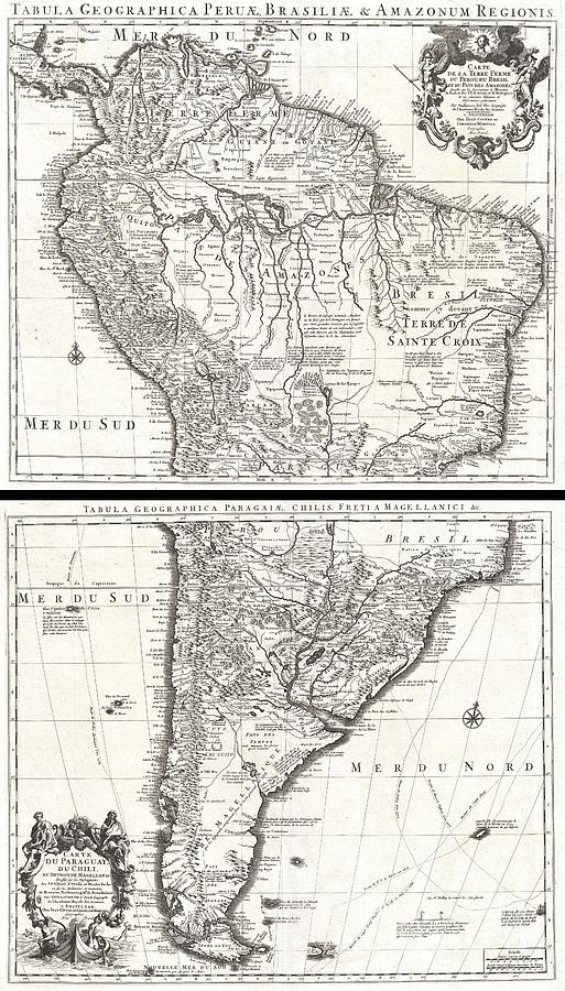 Lima Photograph - 1730 Covens and Mortier Map of South America by Paul Fearn