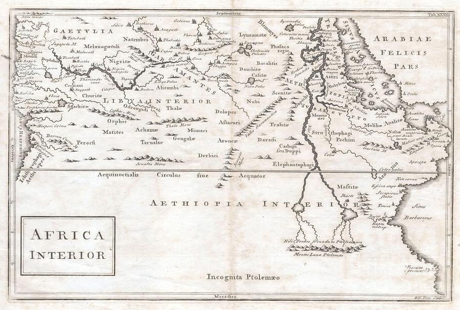 1730 Toms Map of Central Africa Photograph by Paul Fearn