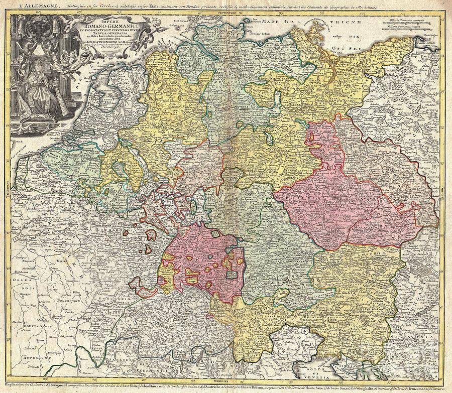 1740 Homann Map of the Holy Roman Empire Photograph by Paul Fearn