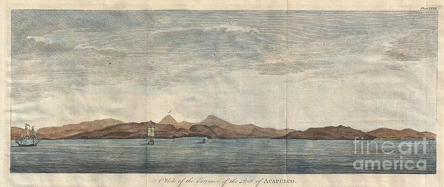 1745 Anson View of the Port of Acapulco Mexico Photograph by Paul Fearn