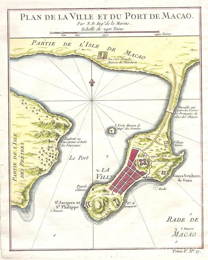 1750 Bellin Map of Macao Hong Kong China Photograph by Paul Fearn