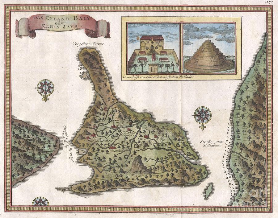 1760 Bellin Map of Bali Indonesia Photograph by Paul Fearn
