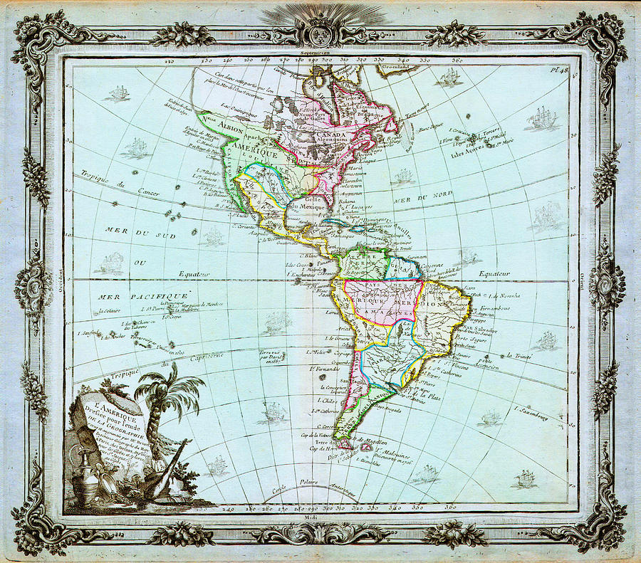 1764 Brion De La Tour Map Of America North America South America Geographicus America Delisle 1764 Painting