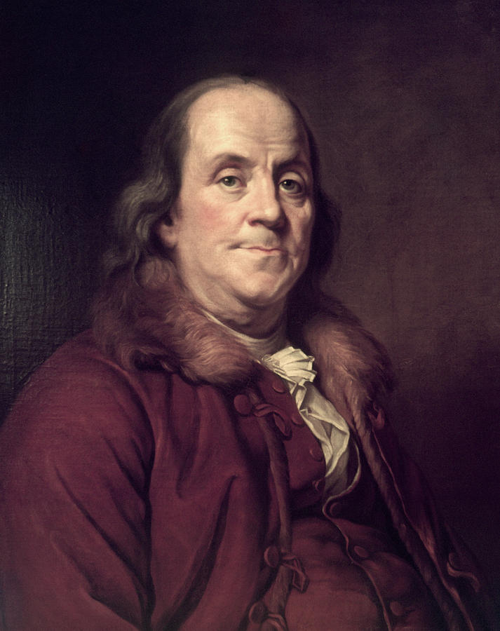 Joseph Siffred Duplessis Painting - 1770s 1778 Benjamin Franklin Portrait by Vintage Images