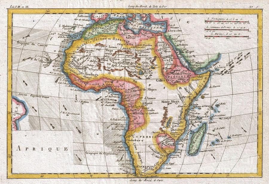 Abstract Photograph - 1780 Raynal and Bonne Map of Africa by Paul Fearn