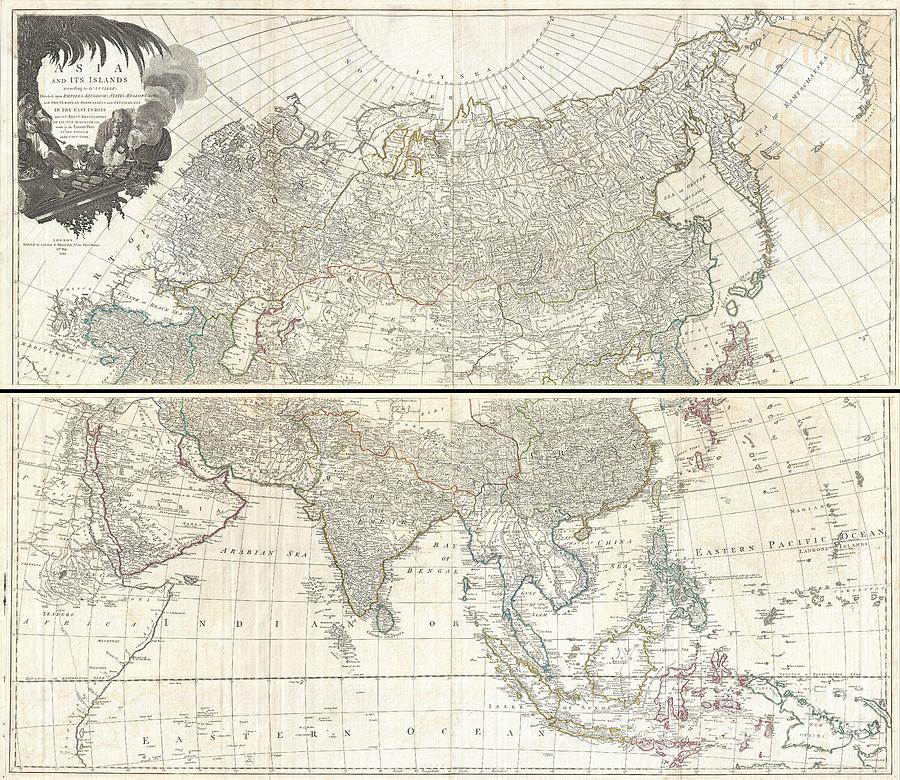 1784 D Anville Wall Map of Asia Photograph by Paul Fearn