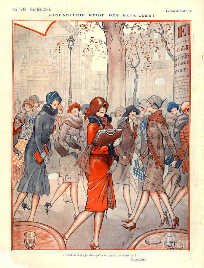 Fall Drawing - 1920s France La Vie Parisienne Magazine #179 by The Advertising Archives