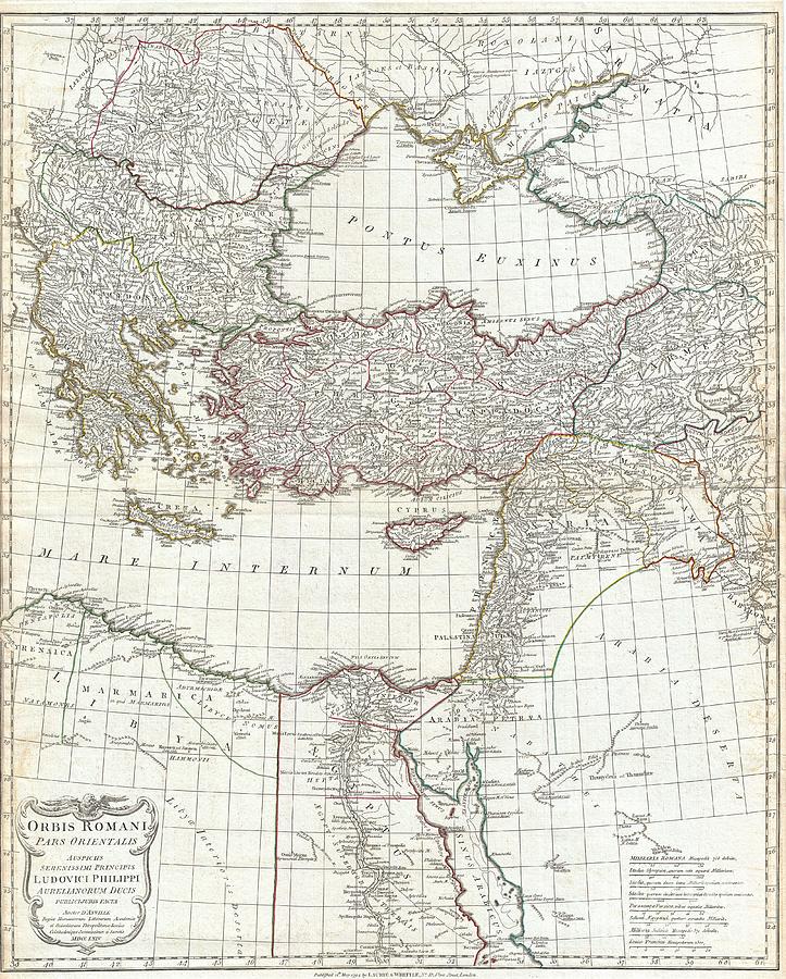 1794 Anville Map of the Eastern Roman Empire Photograph by Paul Fearn ...