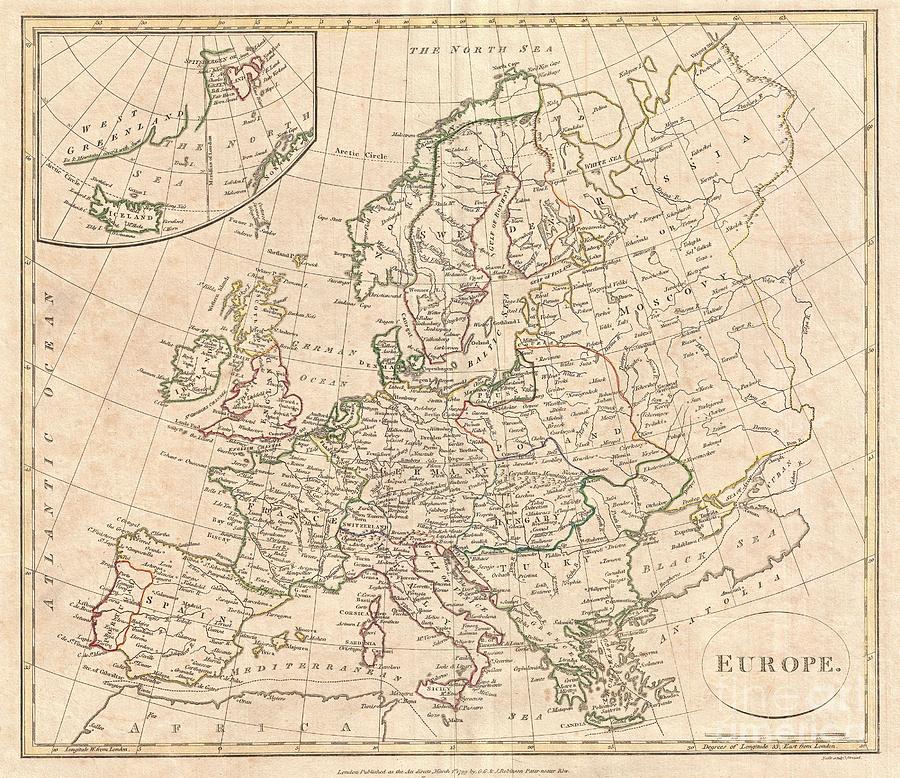 1799 Clement Cruttwell Map of Europe Photograph by Paul Fearn - Pixels