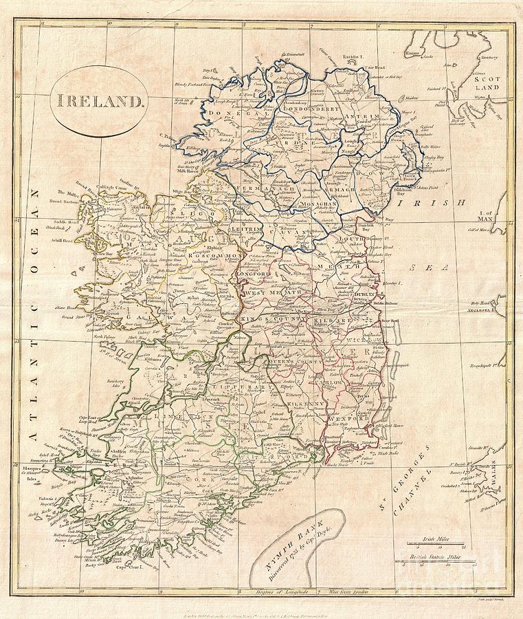 London Photograph - 1799 Clement Cruttwell Map of Ireland by Paul Fearn