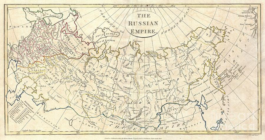 Abstract Photograph - 1799 Clement Cruttwell Map of Russian Empire by Paul Fearn