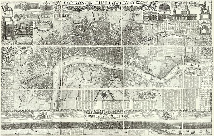 17th Century Map Of London Photograph by Library Of Congress/science ...