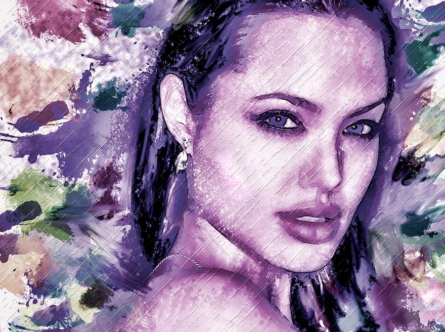 Angelina Jolie #18 Painting by Bogdan Floridana Oana