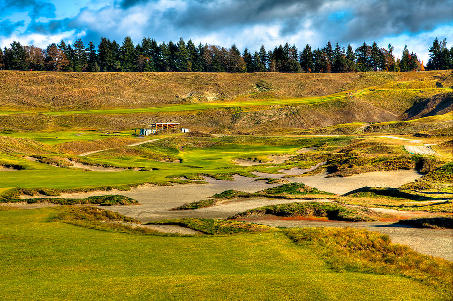 #18 at Chambers Bay Golf Course - Location of the 2015 U.S. Open Tournament #18 Photograph by David Patterson