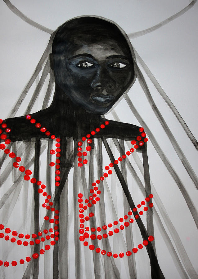 Dinka Bride - South Sudan #18 Painting by Gloria Ssali