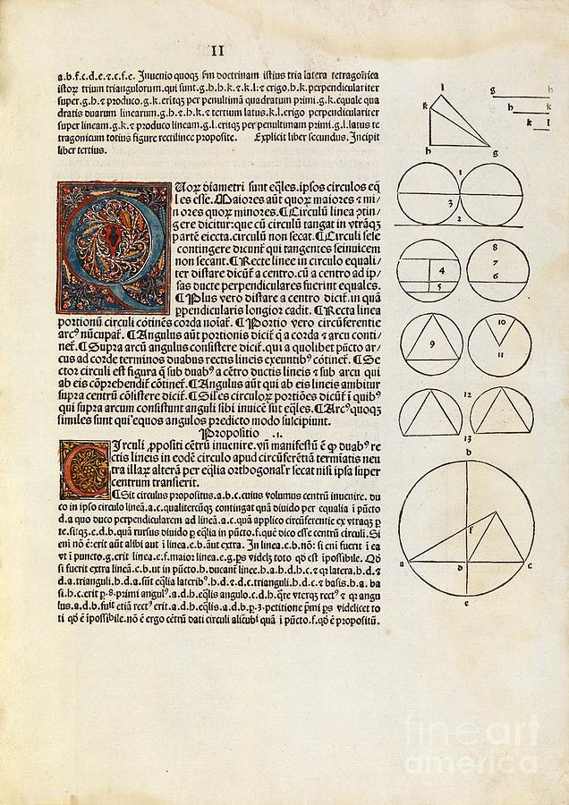 Euclids Elements Of Geometry, 1482 #18 Photograph by Royal Astronomical Society