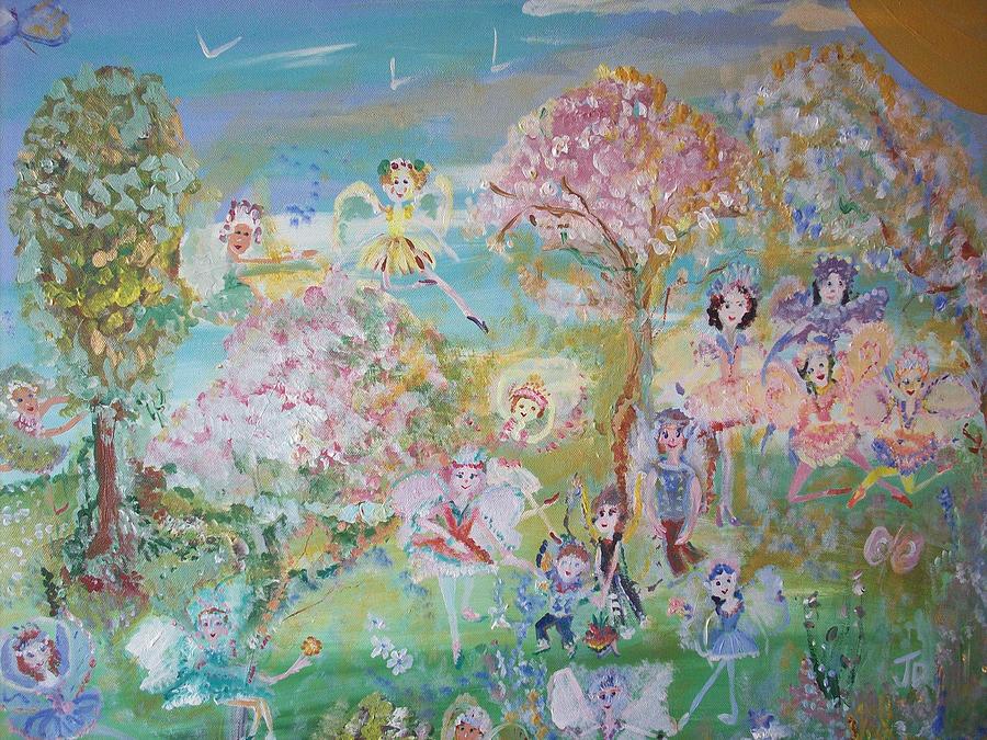 18 Fairy party in Fairyland Painting by Judith Desrosiers