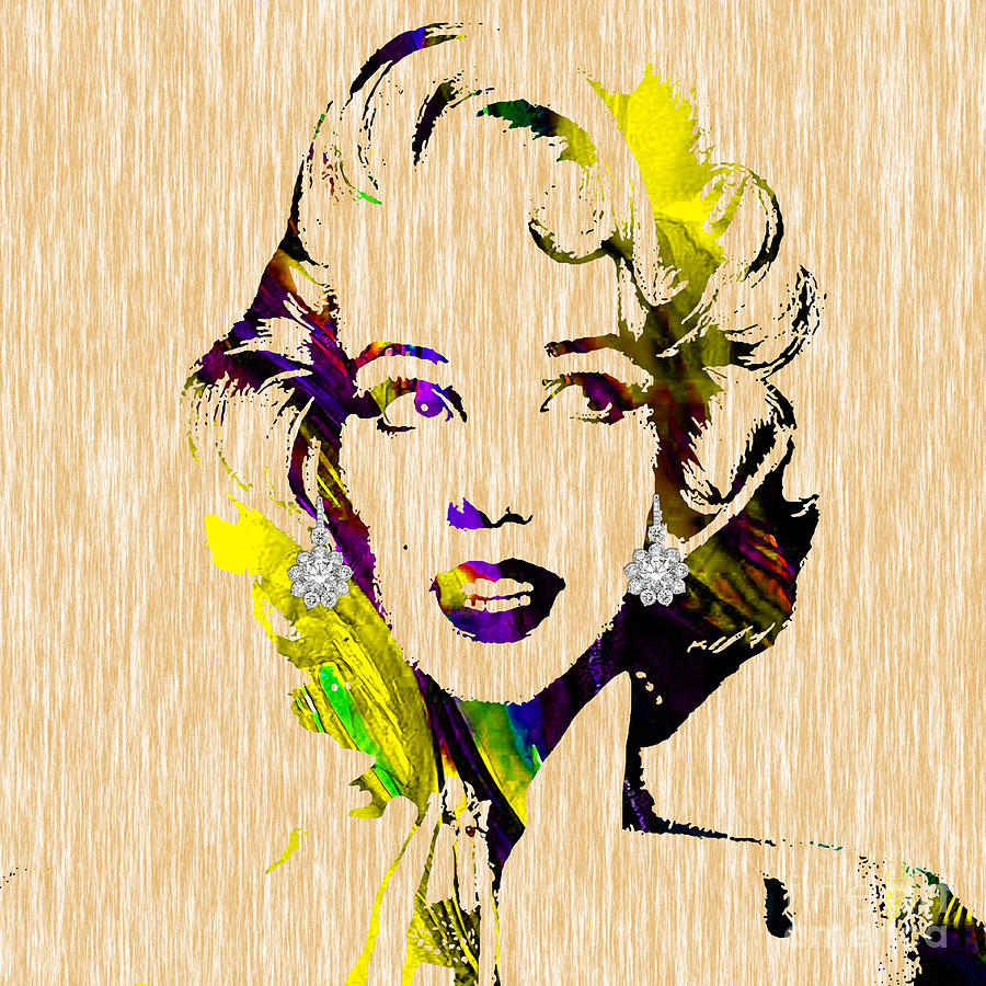 Marilyn Monroe Diamond Earring Collection #18 Mixed Media by Marvin Blaine
