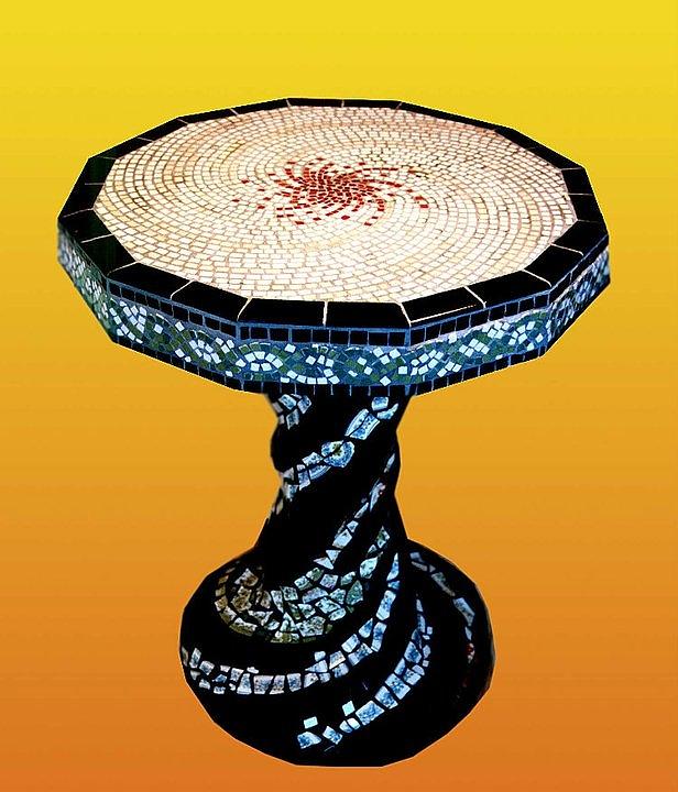 Mosaic table  #18 Ceramic Art by Charles Lucas