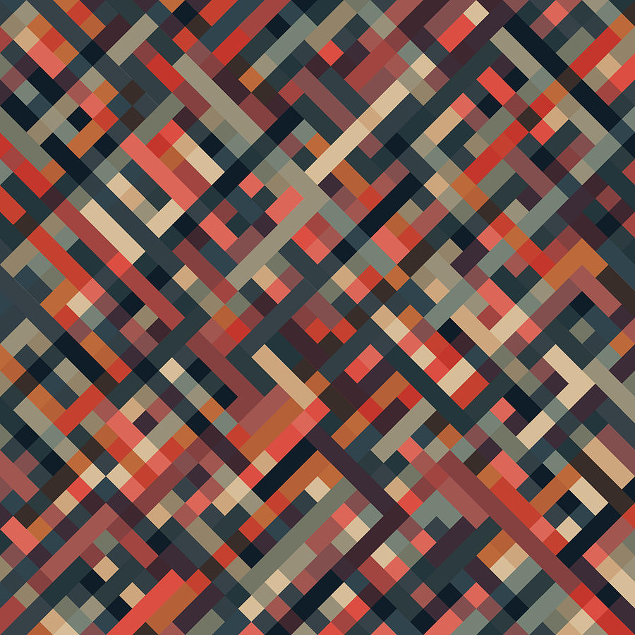 Abstract Digital Art - Pixel Art #18 by Mike Taylor