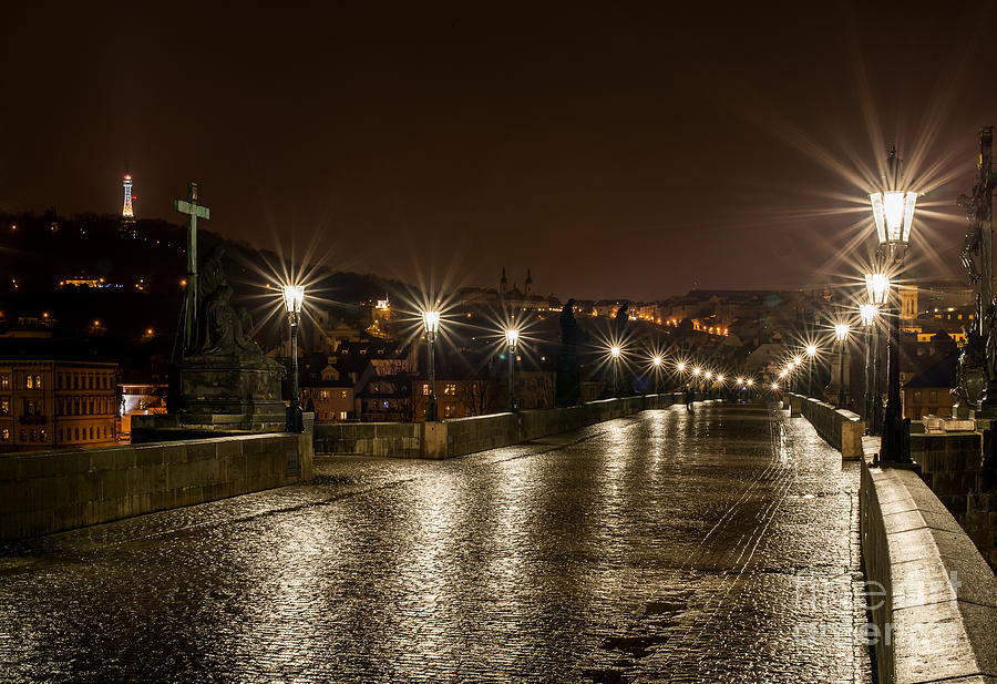 Prague by night #18 Photograph by Jorgen Norgaard