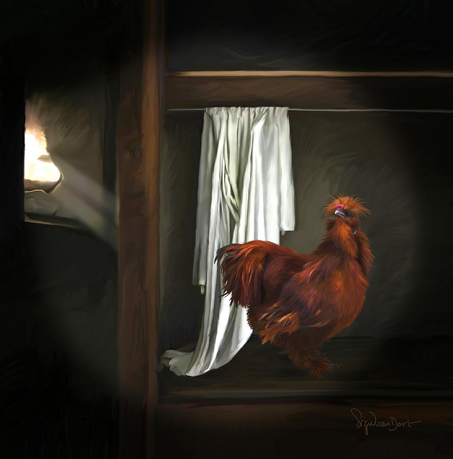 Chicken Digital Art - 18. Red rooster by Sigrid Van Dort Chicken Digital Art - 18. Red rooster by Sigrid Van Dort