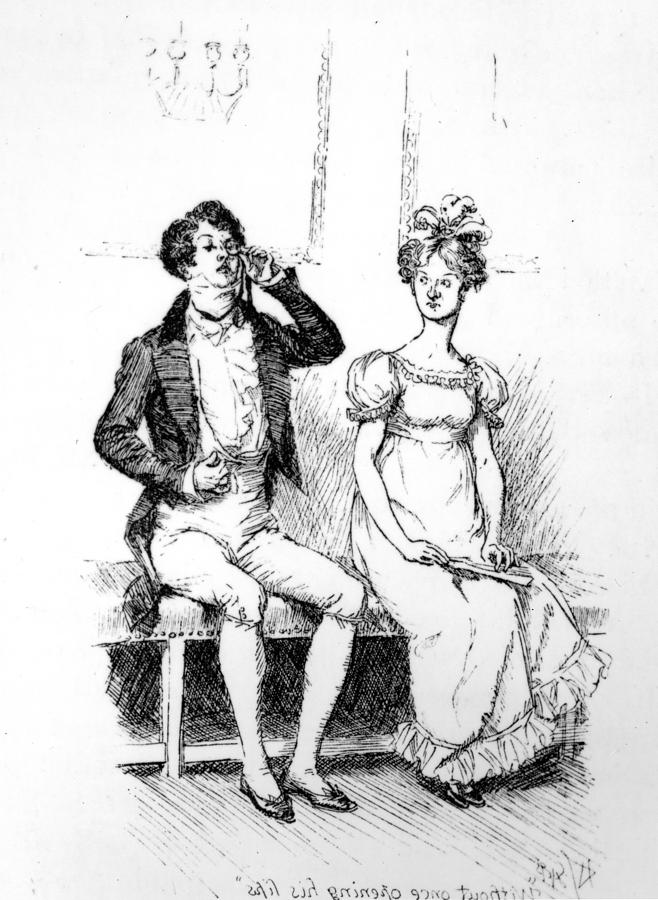 Scene from Pride and Prejudice by Jane Austen Drawing by Hugh Thomson ...