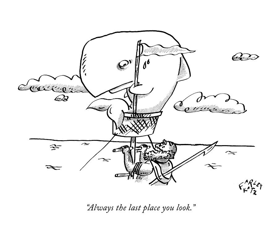 Always The Last Place You Look Drawing by Farley Katz