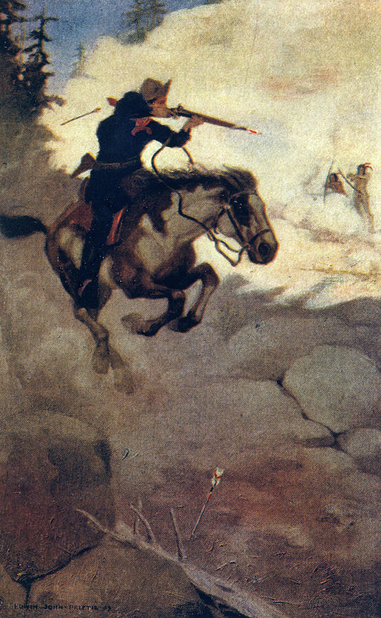 1800s 1860s Pony Express Rider Shooting Painting by Vintage Images 1800s 1860s Pony Express Rider Shooting Painting by Vintage Images