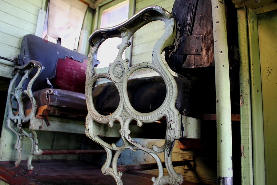 1800s Caboose Seats Photograph by Trent Mallett