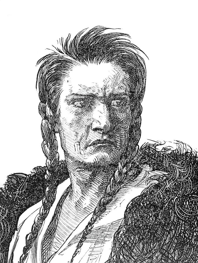 1800s Engraving 1877 Portrait Of Chief Painting by Vintage Images 1800s Engraving 1877 Portrait Of Chief Painting by Vintage Images