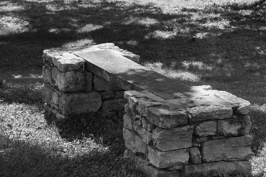 1800s Stone and Wood Bench Photograph by Robert Hebert