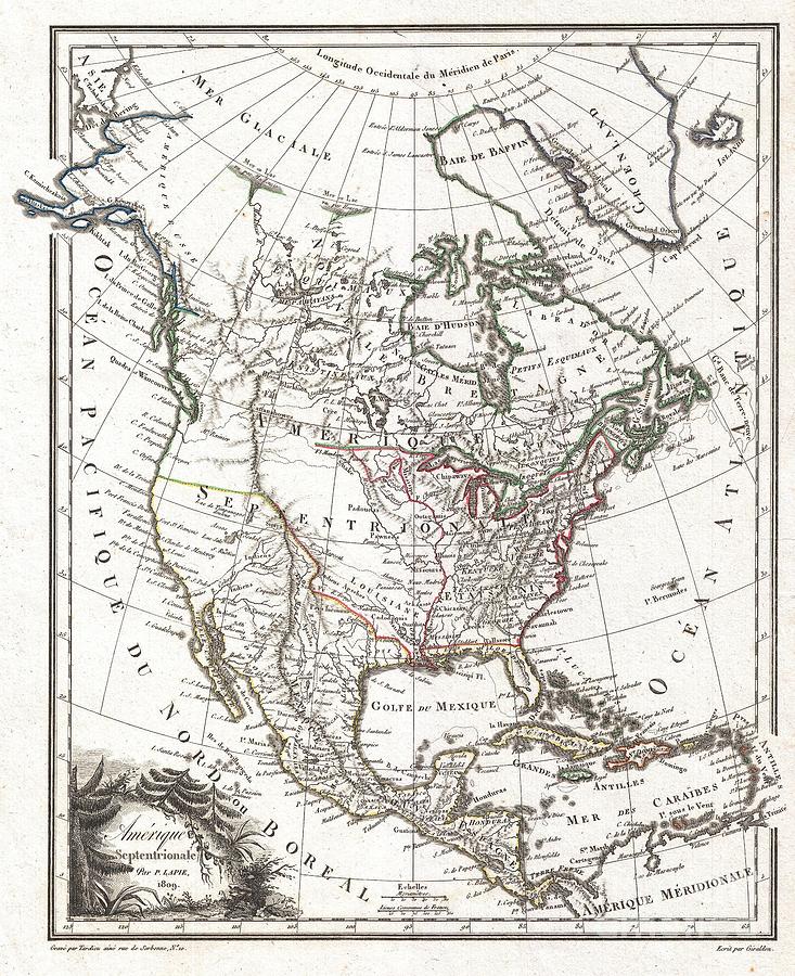 1809 Tardieu Map of North America Photograph by Paul Fearn - Fine Art ...