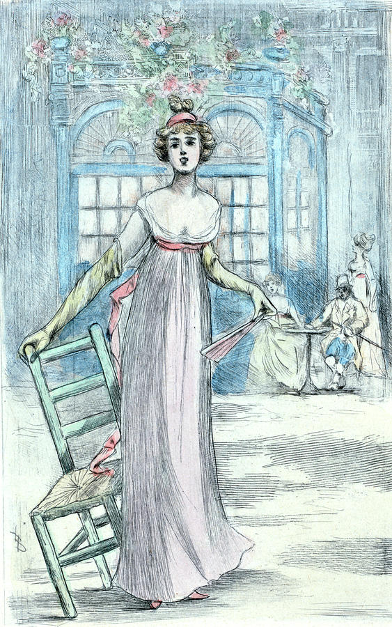 Paris Drawing - 1810, Womens Fashion In Nineteenth-century Paris by Artokoloro