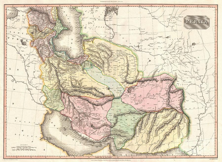 Desert Photograph - 1811 Pinkerton Map of Persia by Paul Fearn