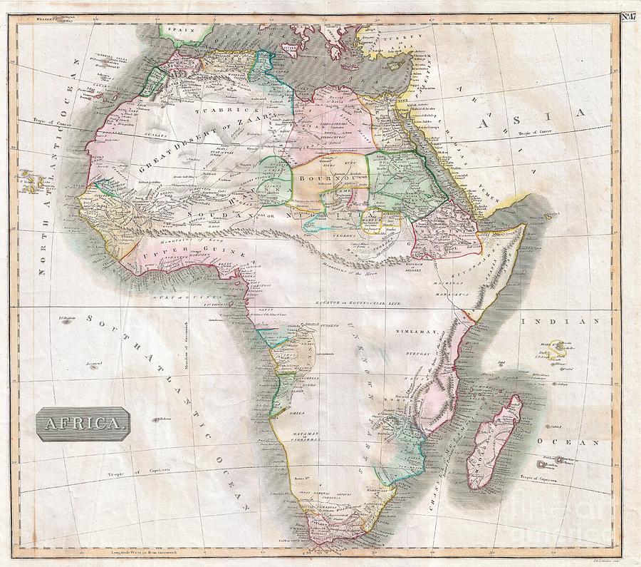 1813 Thomson Map of Africa Photograph by Paul Fearn | Fine Art America