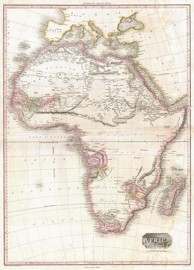 1818 Pinkerton Map of Africa Photograph by Paul Fearn