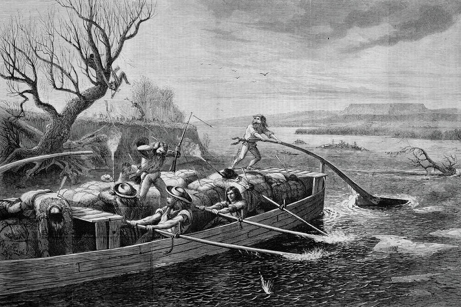 1830s 1840s Fur Traders On The Missouri Painting by Vintage Images 1830s 1840s Fur Traders On The Missouri Painting by Vintage Images