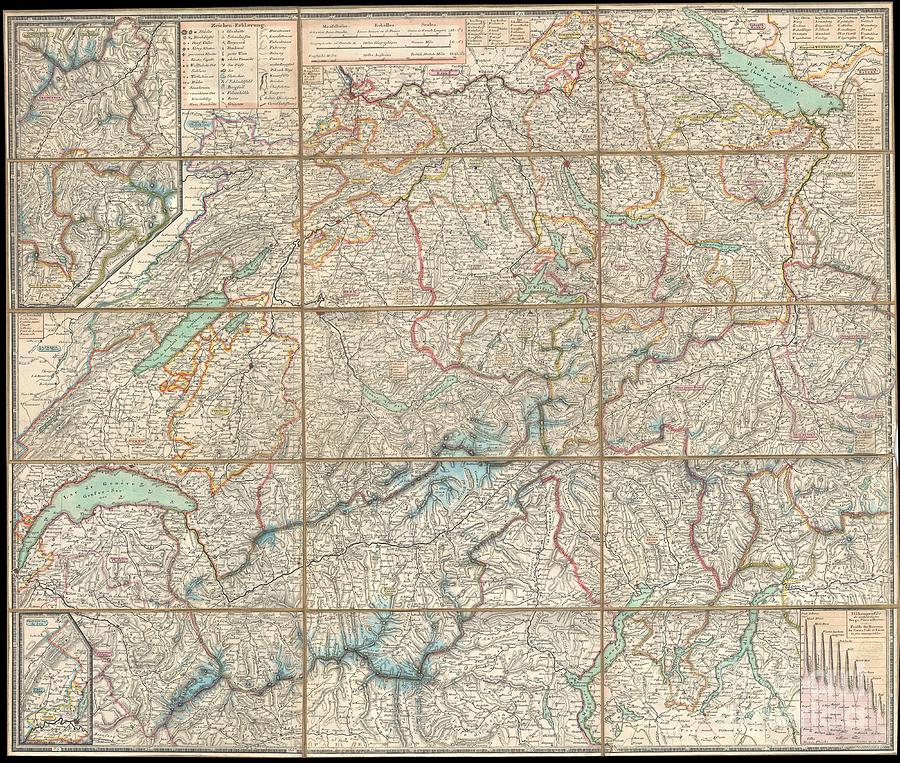 1834 Keller Pocket Map of Switzerland Photograph by Paul Fearn