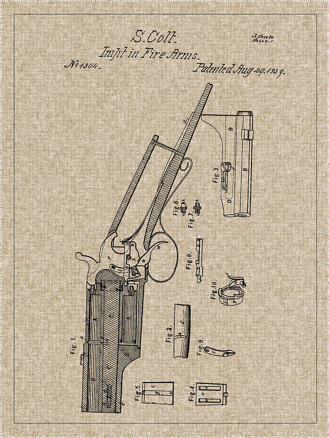 1839 Colt Firearm Patent Photograph by Barry Jones