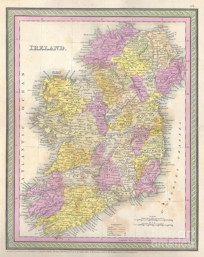 1850 Mitchell Map of Ireland Photograph by Paul Fearn - Fine Art America