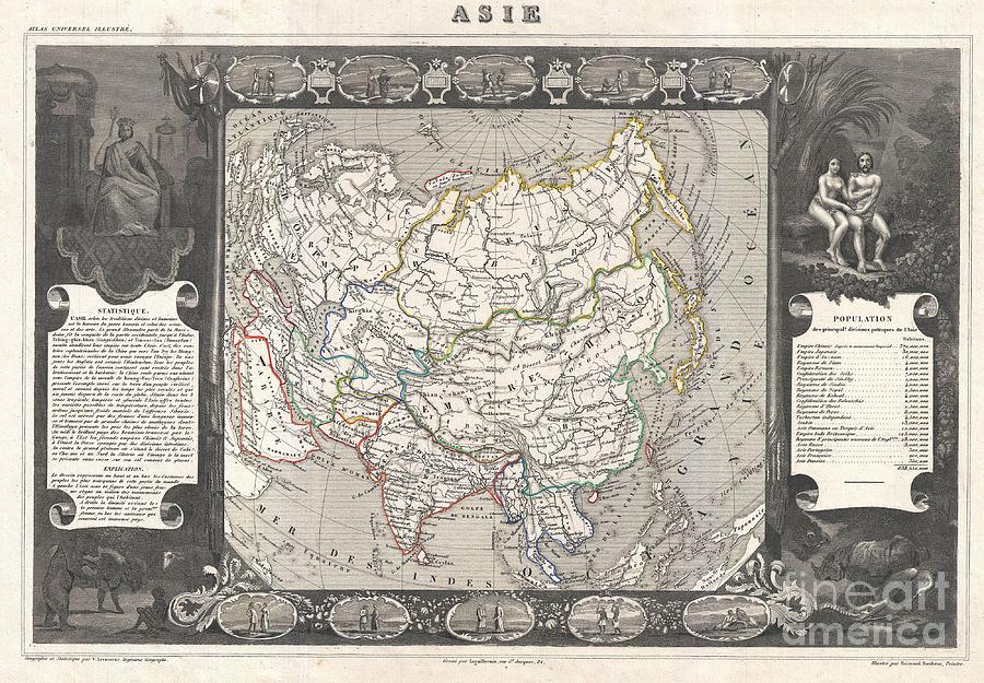 1852 Levasseur Map of Asia Photograph by Paul Fearn