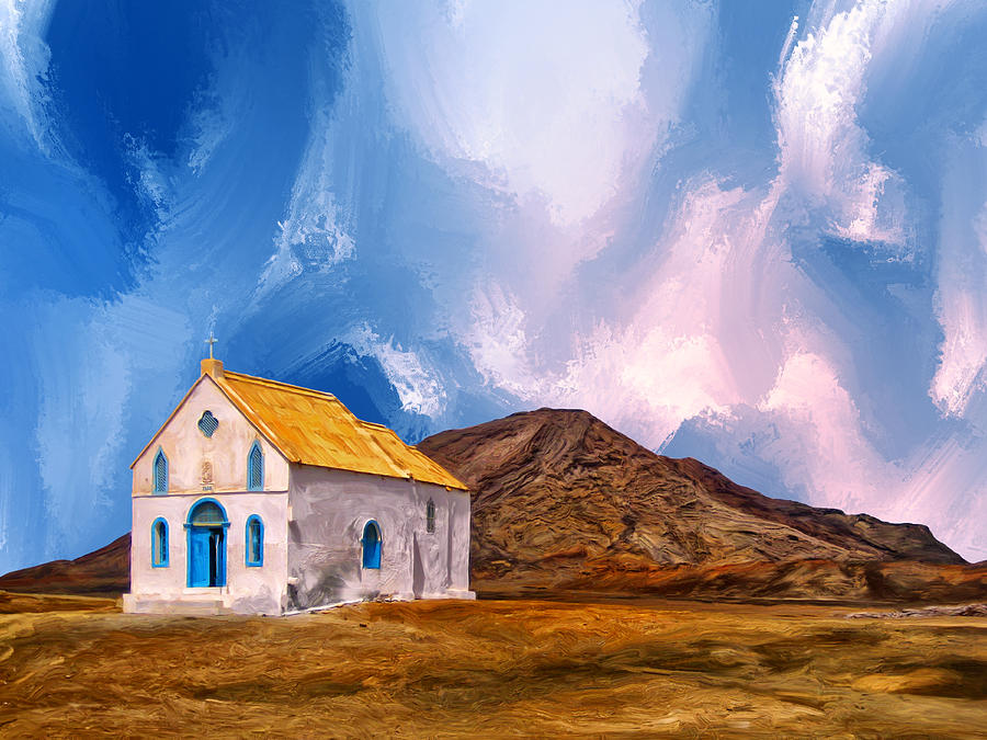 1855 Church at Cape Verde Painting by Dominic Piperata