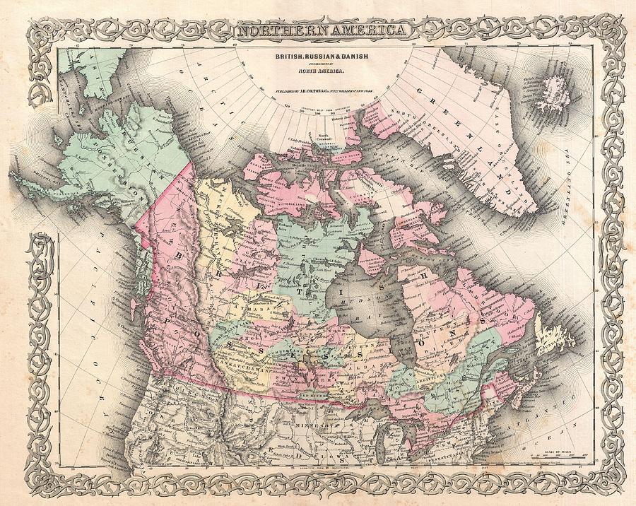 1855 Colton Map of British North America or Canada Photograph by Paul Fearn