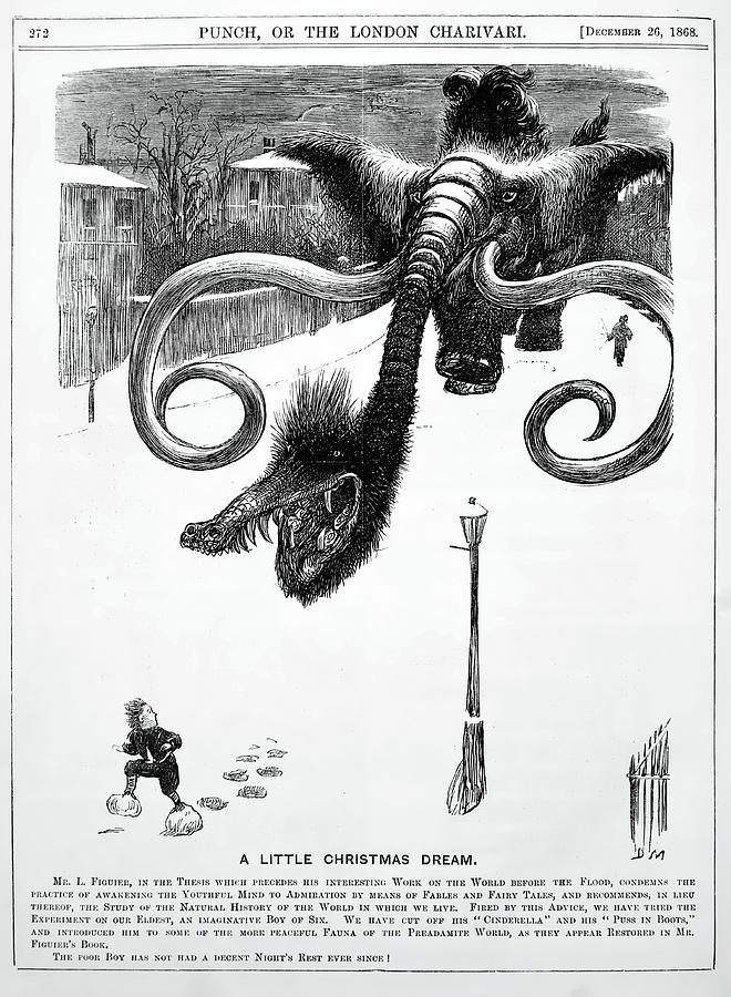 1868 Punch Cartoon Of Mammoth Nightmare Photograph by Paul D Stewart