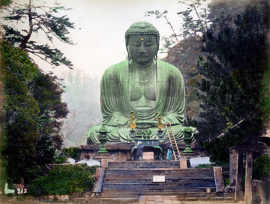 1870 Great Buddha of Kamakura Japan Photograph by Historic Image