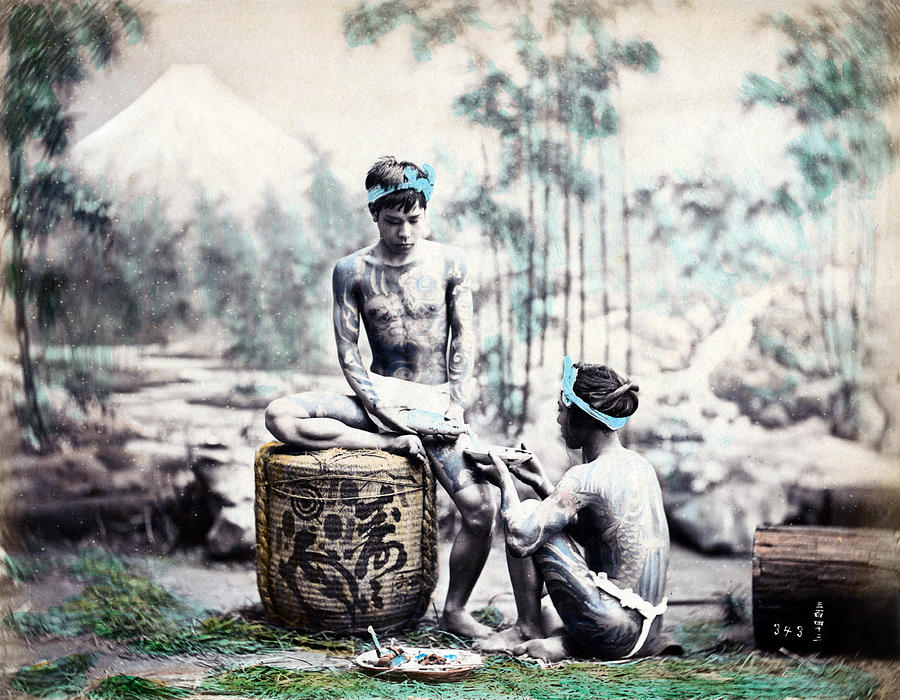 1870 Japanese Sake Drinkers Photograph by Historic Image